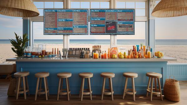 Digital Menu's designed for a local seafood snack bar restaurant.