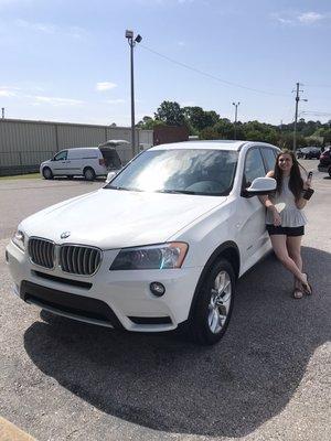 Abby and her 2013 BMW X3. Congratulations on your graduation from The University of Alabama School of Nursing.