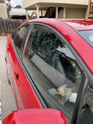 Passenger side window still dirty after car wash