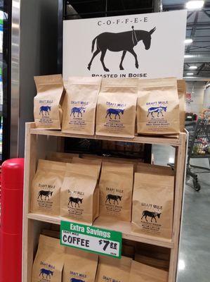 Winco seems to carry little of locally made products but this coffee is local roaster and new to us.