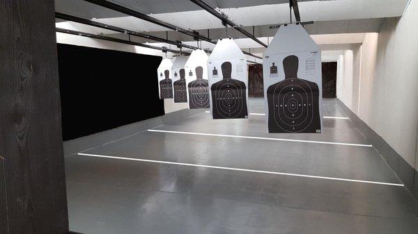 Our 25 yard range features 6 lanes, easy to use electronic target retrievers, and we can accommodate small bore Rifle and Pistols.