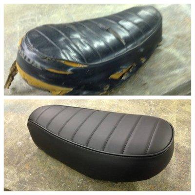 Recovered a worn out motorcycle seat