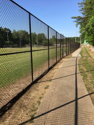 Trail and fenced lot