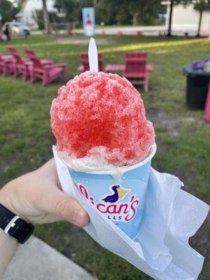 Red velvet snowball with birthday cake ice cream - regular size