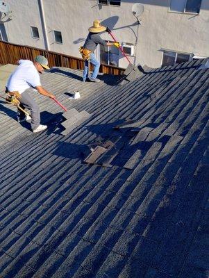 Roofing job demo