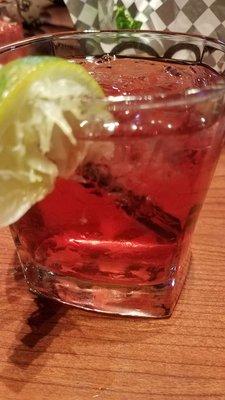 Absolute and cranberry with lime.