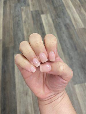 Pink ombré SNS using real nails