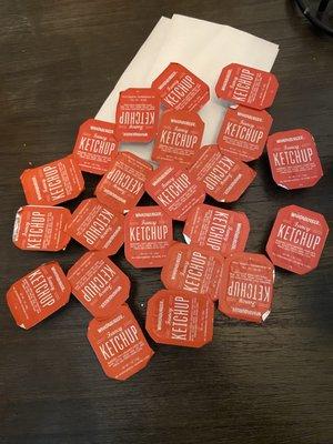 Asked for extra ketchup and got 22 pieces in my order of 4 meals...