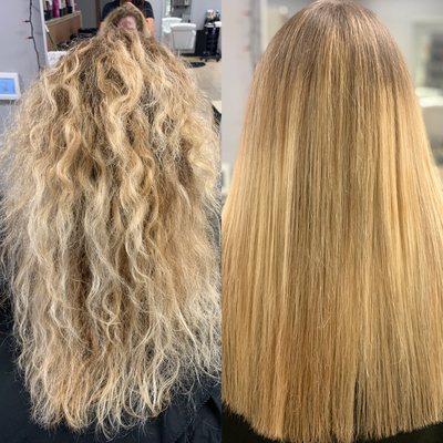 Brazilian Blowout before and after