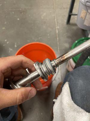 Changing out a mechanical seal on a commercial flaker ice machine.