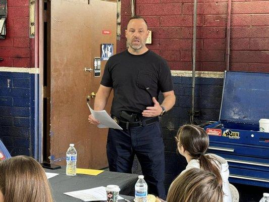 Our Wonderful Phoenix Detective Providing a Very Valuable Safety Lecture About The Do's & Don'ts While on The Roadways With Tactical Lessons