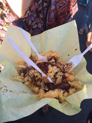 Carne asada fries, with BBQ sauce