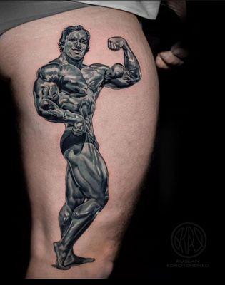 Arnold Schwarzenegger tattoo by Rus