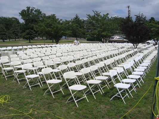 We rent chairs, tables and even table linens! 