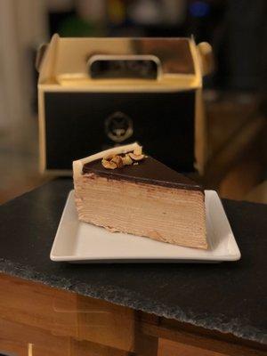 Hazelnut Mille Crepe Cake ($10)