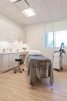 Aesthetic treatment room, used for SaltFacials HydraFacials or other similar treatments