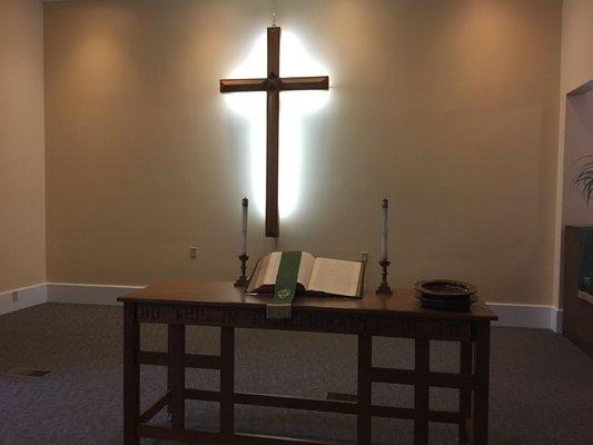 Altar and front cross.