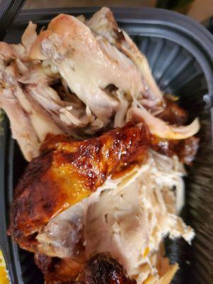 Chicken was brown inside with a very foul order.