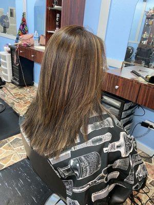 Tyna does an amazing job of even application of toner!