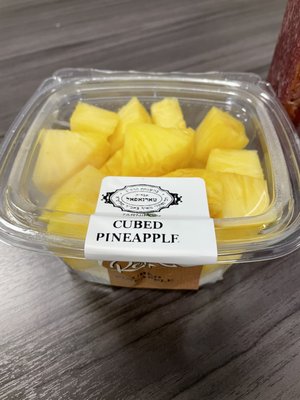 Cubed pineapple