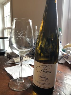 My friend ordered a bottle of Riesling to bring home