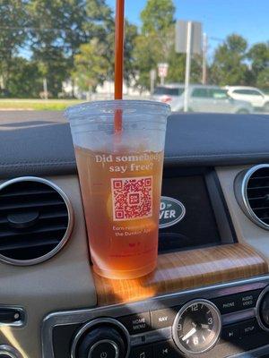 A medium iced tea, not the large I ordered and paid for.