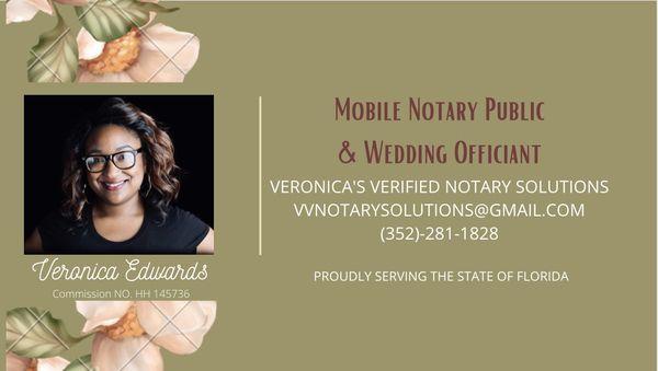 Notary Public and Wedding Officiant Services for the State of Florida, based in Gainesville FL.