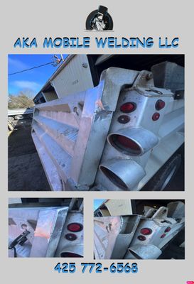 Dump trailer aluminum rear hatch hinge repair