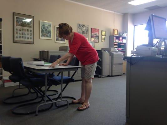 Carol working away in the store!