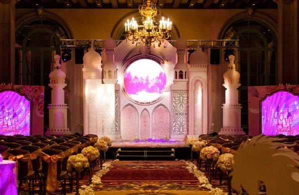 Wedding venue decoration with LED TV wall