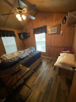 Bedroom with queen bed.