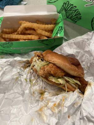 Truffle Chicken Sandwich and fries