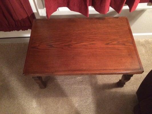 Another look at top of coffee table. My grandpa would be proud.