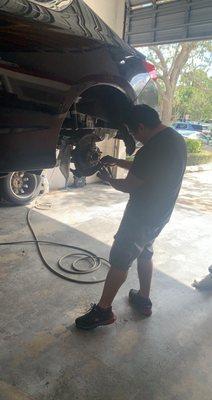 Come see us and let Rico replace your old brake pads and rotors.