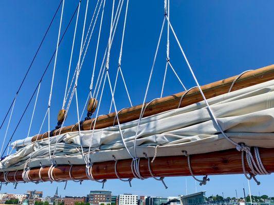 Main sail on Timberwind