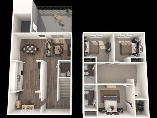 3X2.5TH - 3 Bed/2.5 Bath - 1,533 sq. ft.