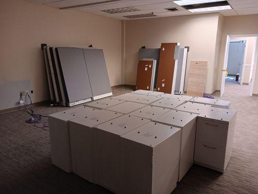 Office furniture disassembly and move