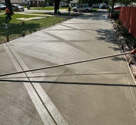 Cement driveway California finish