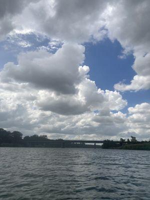 On the river kayaking