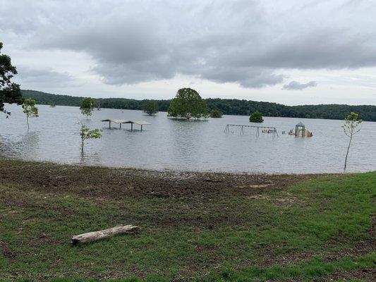 Flooded park- no swimming