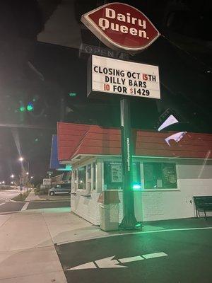 Closed at 8:30pm