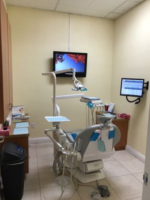 One of many exam/treatment rooms equipped with digital x-rays, Netflix or various music stations to relax you during your visit with us