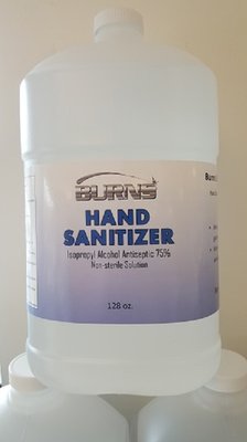 Hand Sanitizer available.  Liquid form.  Limited supply