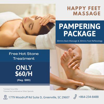 Happy Feet Massage
 1779 Woodruff Rd Suite D, Greenville, SC 29607
 Call us at 864-234-8488