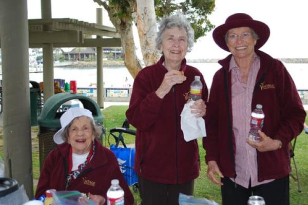 Some of the residents at an outing to the beach for a BBQ!