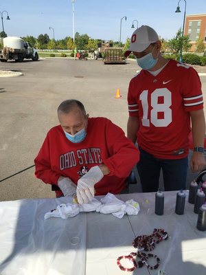 Doing tie dye with the incredible staff