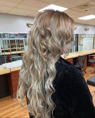 After a color treatment and extensions added