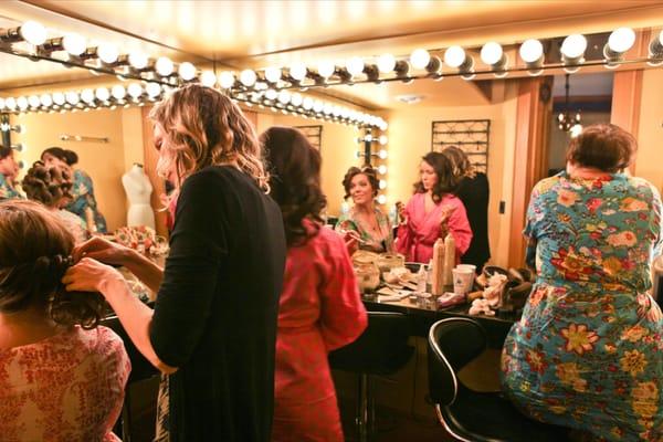 The makeup room is perfect for the ladies to get ready.