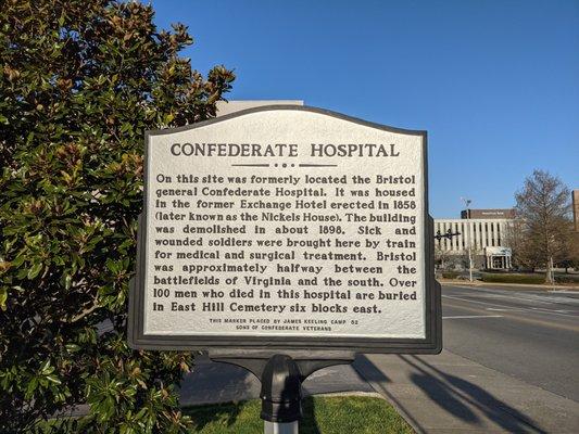 Confederate Hospital Historical Marker, Bristol VA