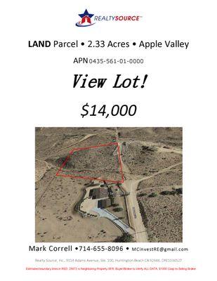 House Lot 4-Sale, Apple Valley, Make-An-Offer...